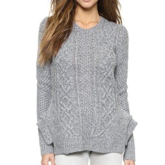 Stylestalker Sweaters - Stylestalker Kyanite Sweater Top Tiered Sides Grey